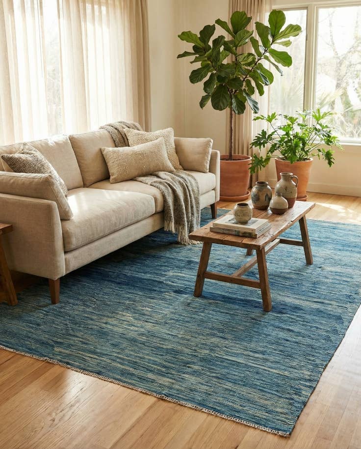 Detail image of 5' 7 x 8' 2 Hand Woven Kilim Modern Wool Rug