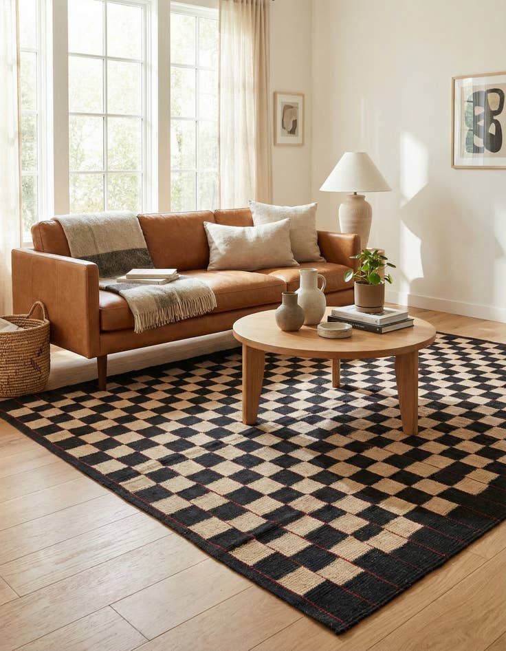 Detail image of 4' 3 x 5' 8  Hand Woven Kilim Modern Wool Rug