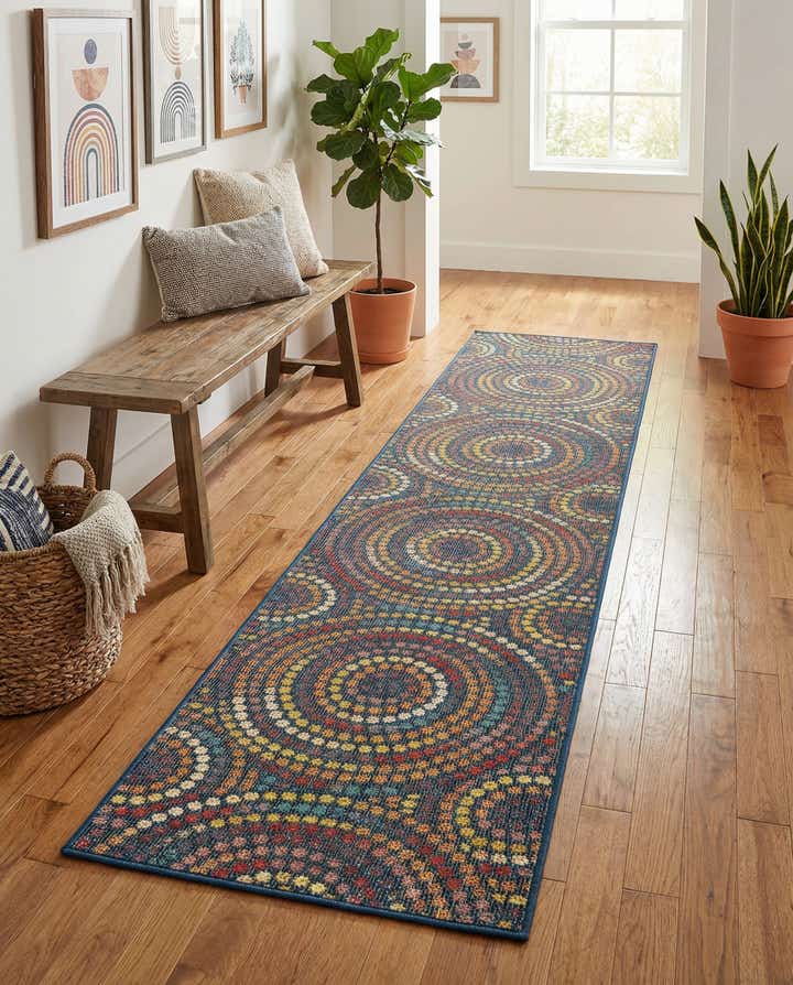 2' 7 x 12' Easy-Clean Baja Indoor / Outdoor Runner Rug