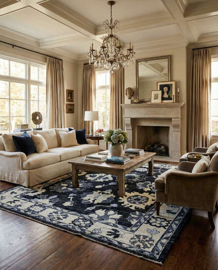 13' x 14' 8 Hand Knotted Oushak Wool Rug