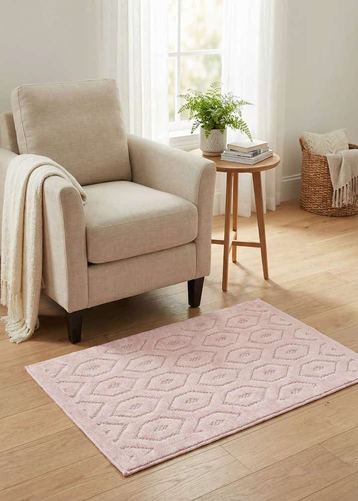 2' x 3' Easy-Clean Trellis Textured Indoor / Outdoor Rug