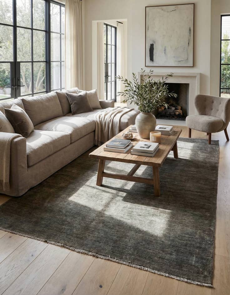 Detail image of 5' 1 x 6' 10  Hand Knotted Ultra Vintage Persian Wool Rug