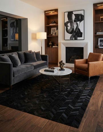 5' 1 x 8' Cowhide Leather Rug