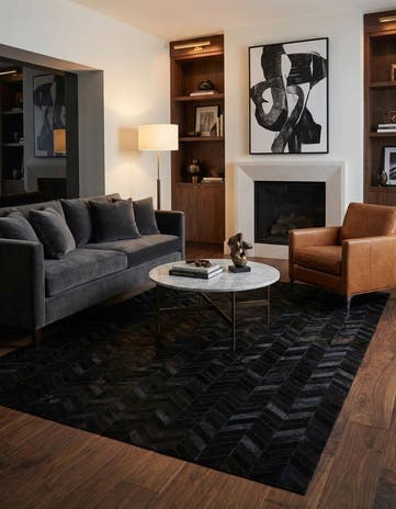 5' 1 x 8' Cowhide Leather Rug