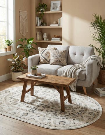 Ivory Aurelia Oval Rug