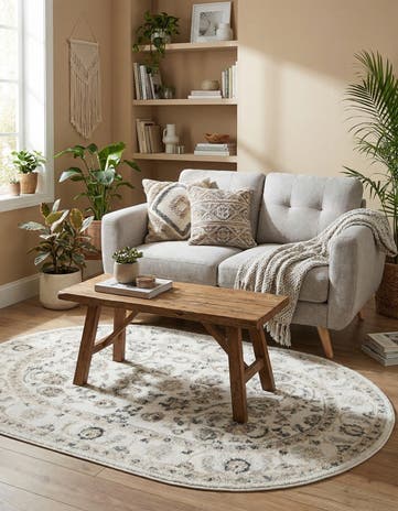 Ivory Aurelia Oval Rug