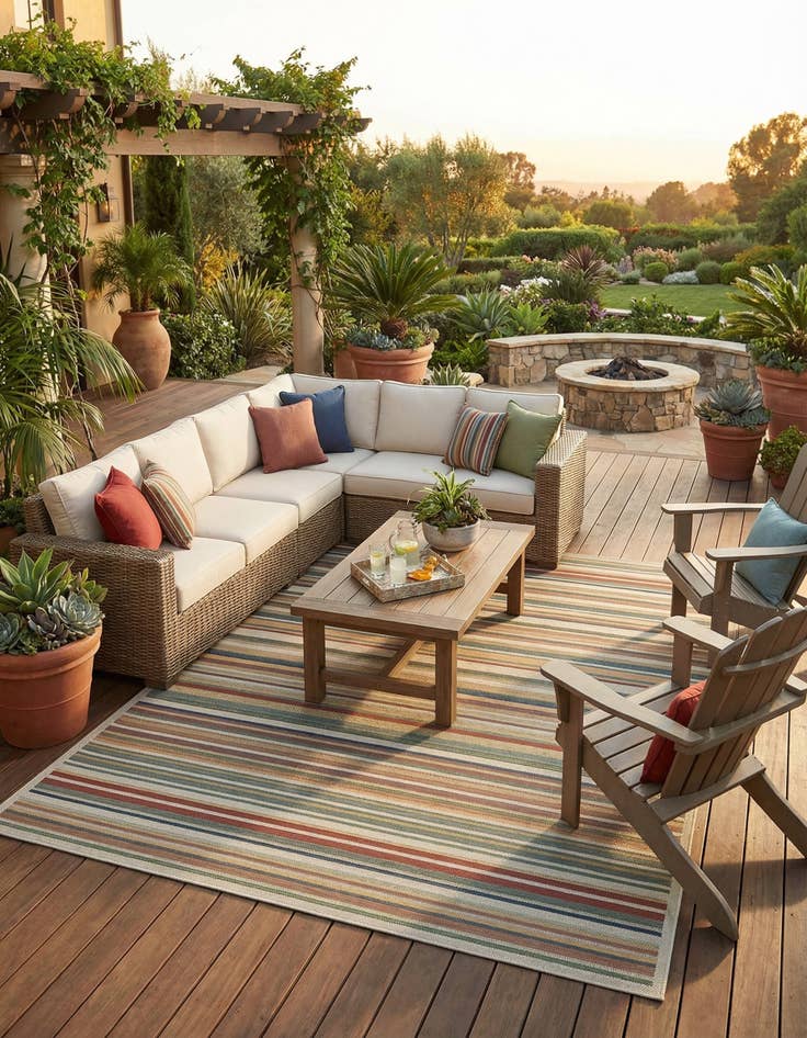 Detail image of  10' x 10'  Washable Baja Indoor / Outdoor Square Rug