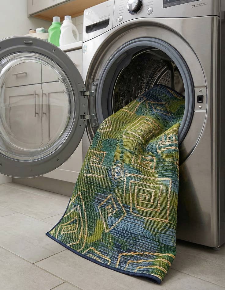 Detail image of 2' 2 x 3'  Washable Modern Indoor / Outdoor Rug