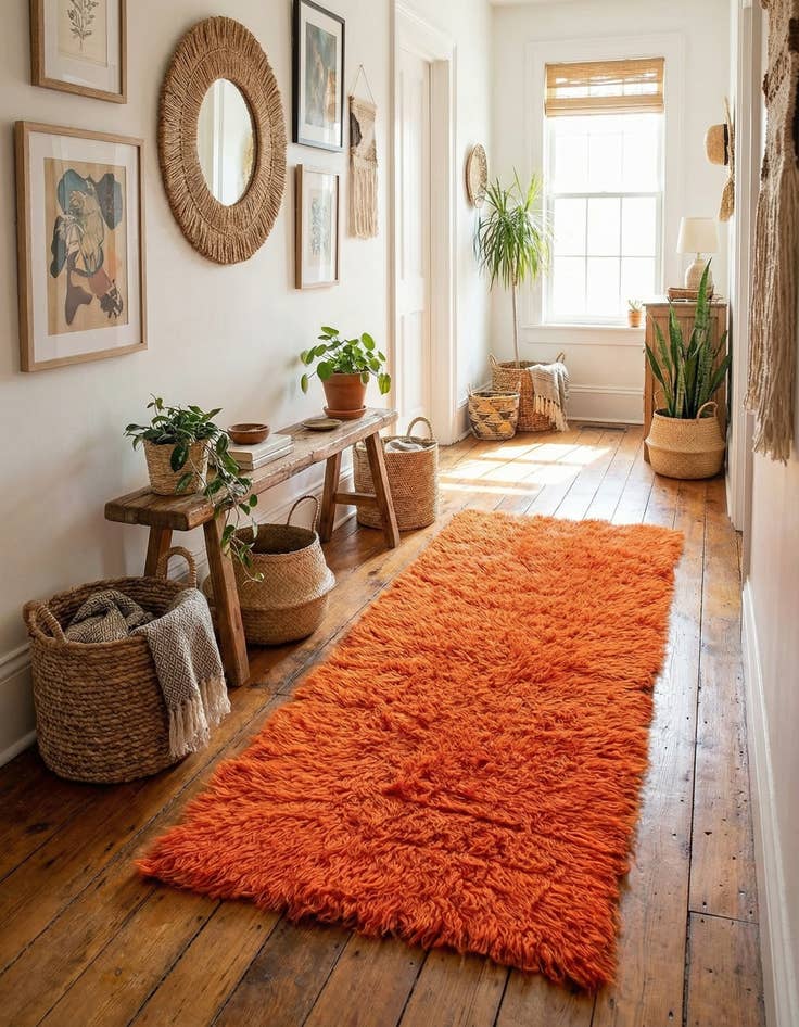 Detail image of 2' x 4' 6  Hand Knotted Moroccan Wool Runner Rug