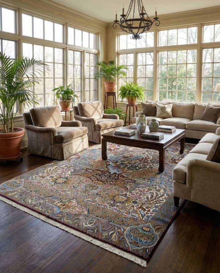 9' 11 x 13' Hand Knotted Kashmar Persian Wool Rug