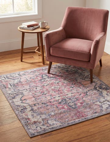 3' 3 x 3' 3 Washable Nostalgia Square Rug