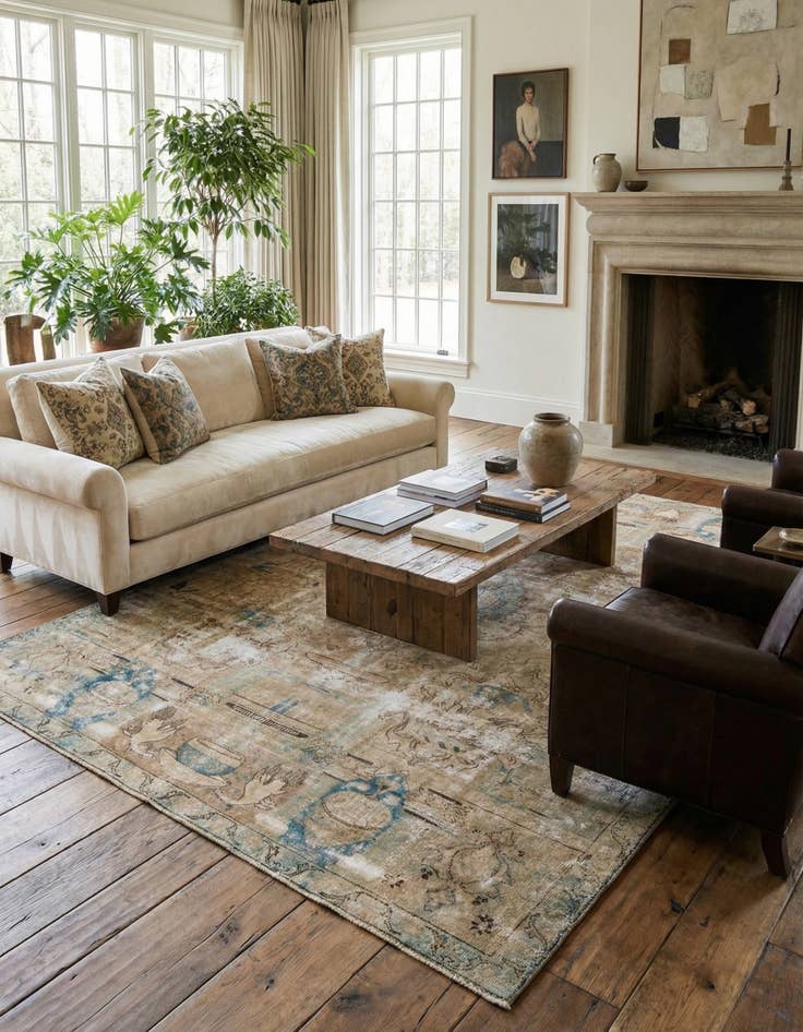 Detail image of 7' 2 x 10'  Hand Knotted Ultra Vintage Persian Wool Rug