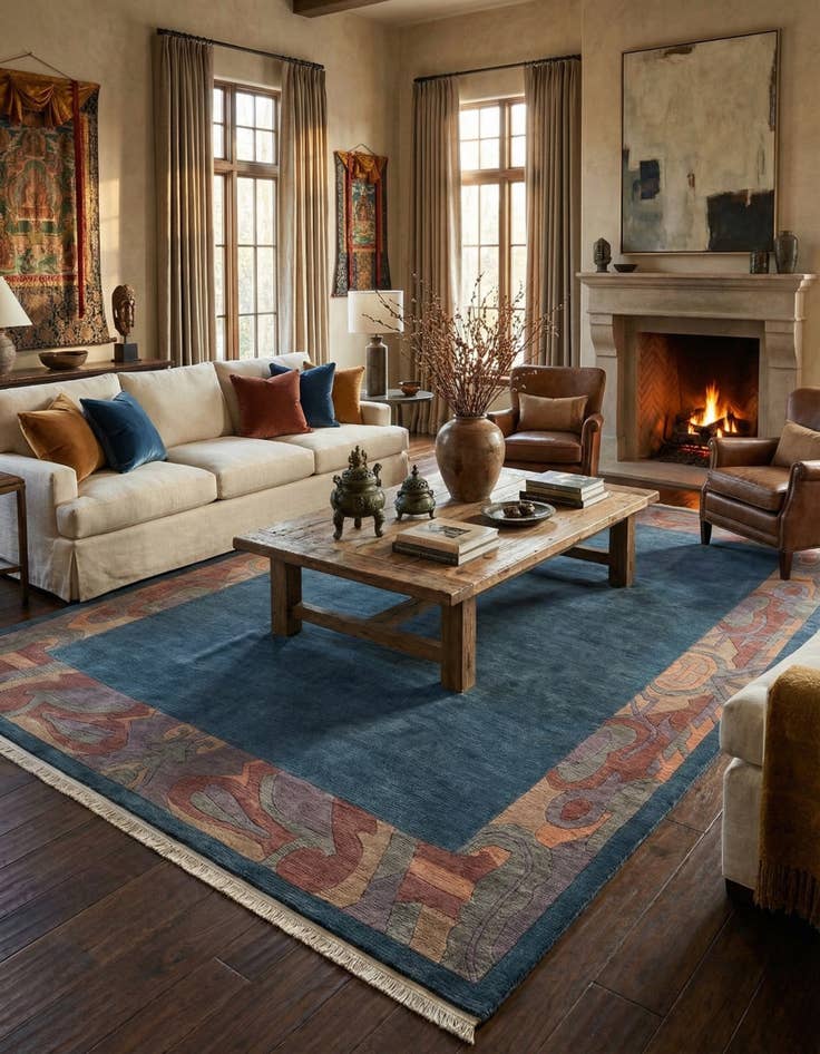 Detail image of 8' 4 x 11' 9  Hand Knotted Tibet Wool Rug