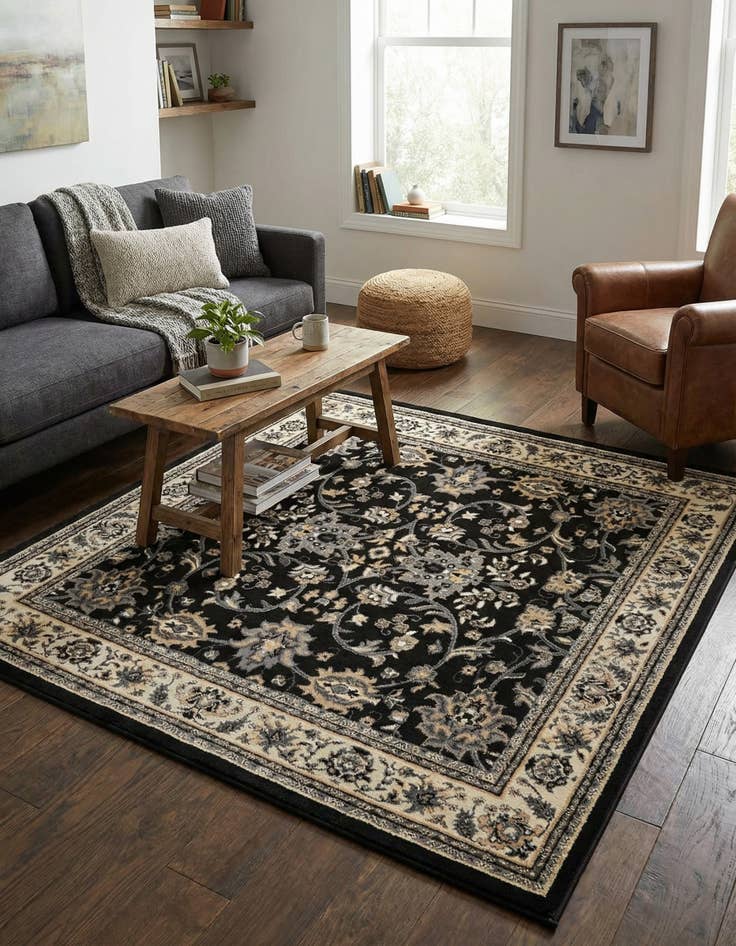 Detail image of 6' x 6' Kashan Design Square Rug