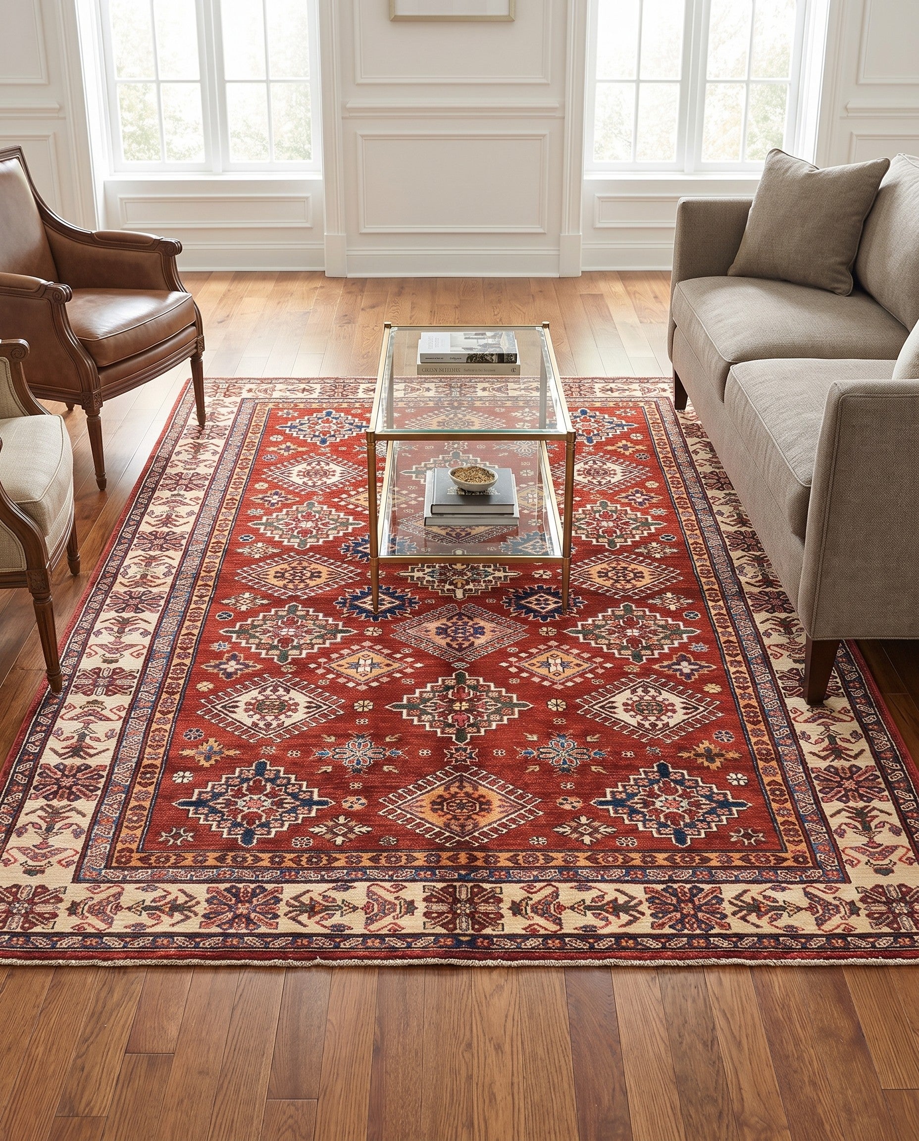 5' 7 x 8' Hand Knotted Kazak Oriental Rug