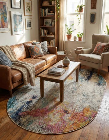 5' x 8' Washable Theia Oval Rug