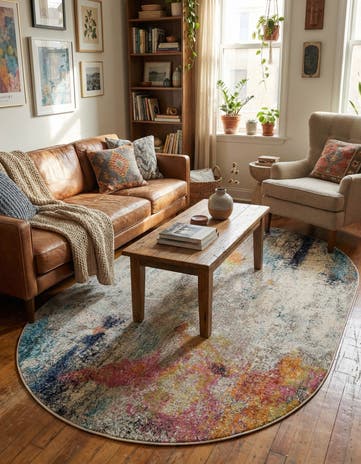 5' x 8' Washable Theia Oval Rug