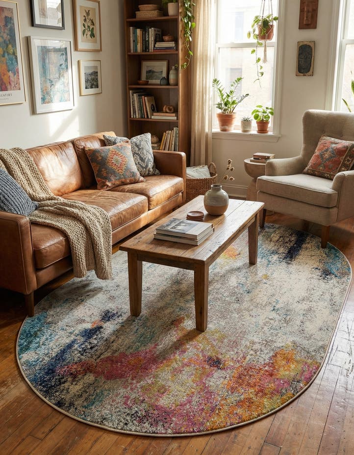 5' x 8' Washable Theia Oval Rug