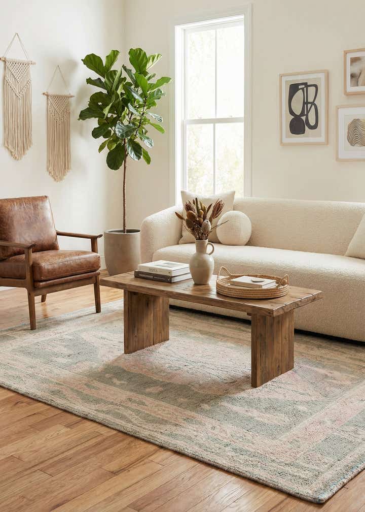 4' 10 x 8' Hand Knotted Moroccan Wool Rug