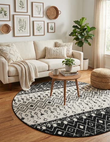 5' 3 x 5' 3 Moroccan Trellis Round Rug