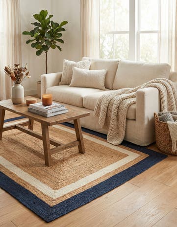 6' 1 x 9' Handmade Braided Jute Rug
