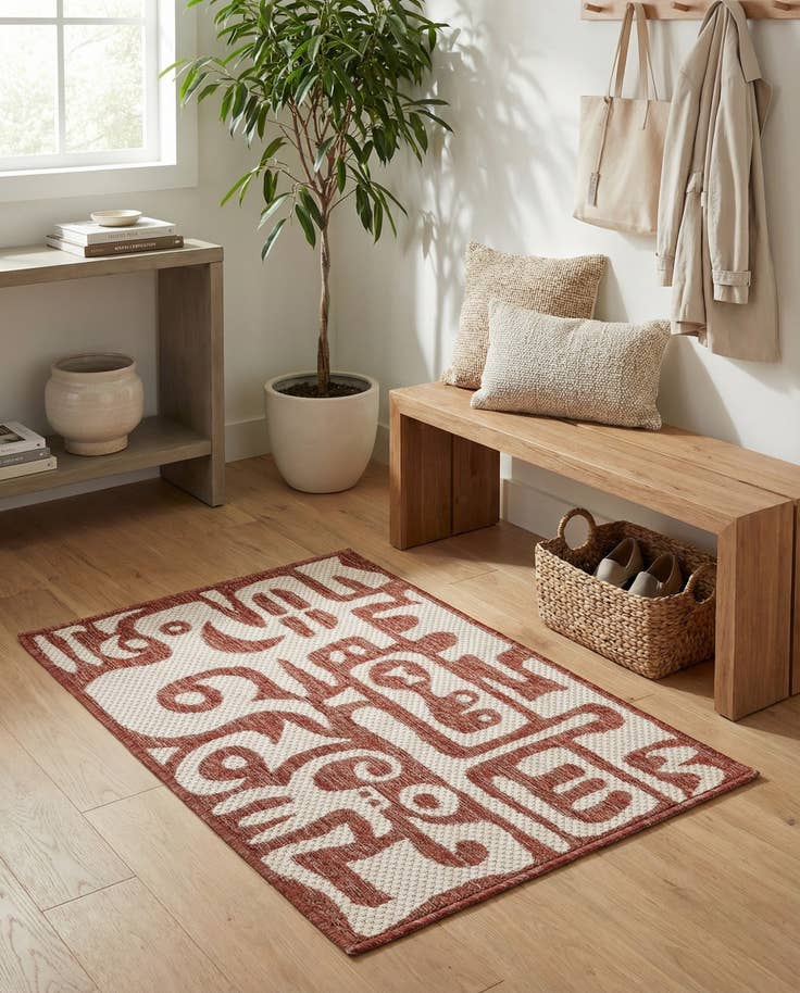 Detail image of 2' x 3' Easy-Clean Modern Indoor / Outdoor Rug