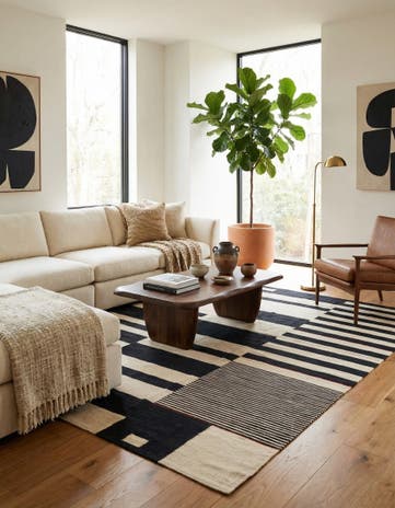 5' 9 x 7' 7 Hand Woven Kilim Modern Wool Rug