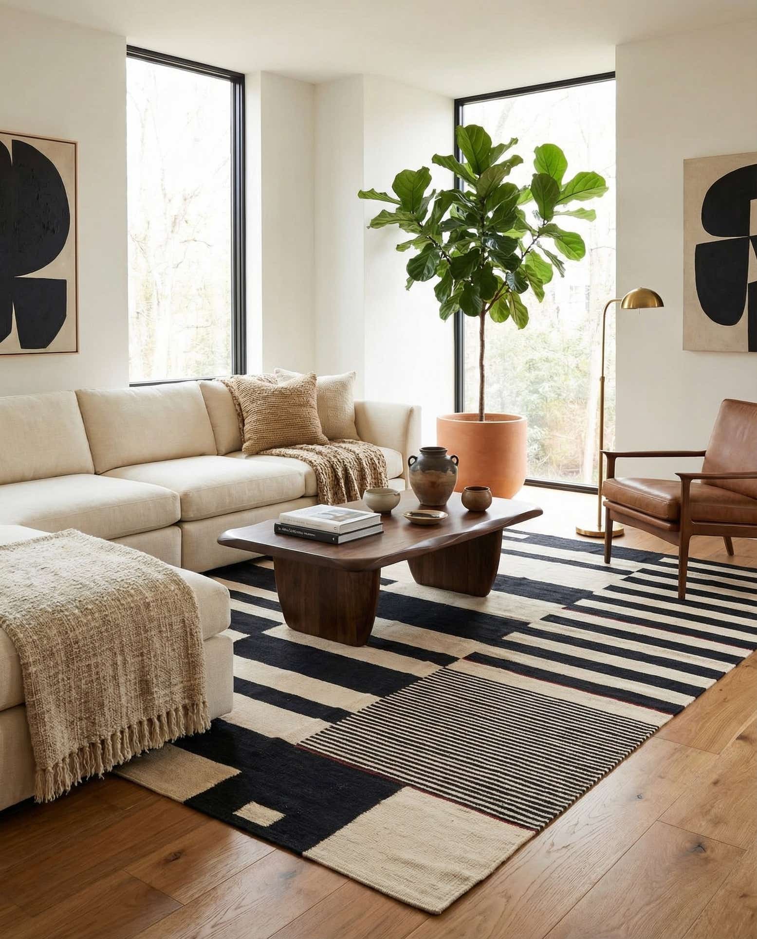 5' 9 x 7' 7 Hand Woven Kilim Modern Wool Rug