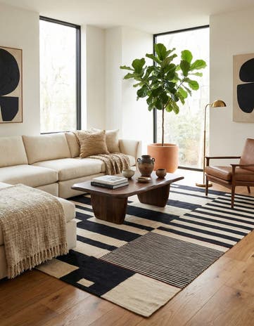 5' 9 x 7' 7 Hand Woven Kilim Modern Wool Rug