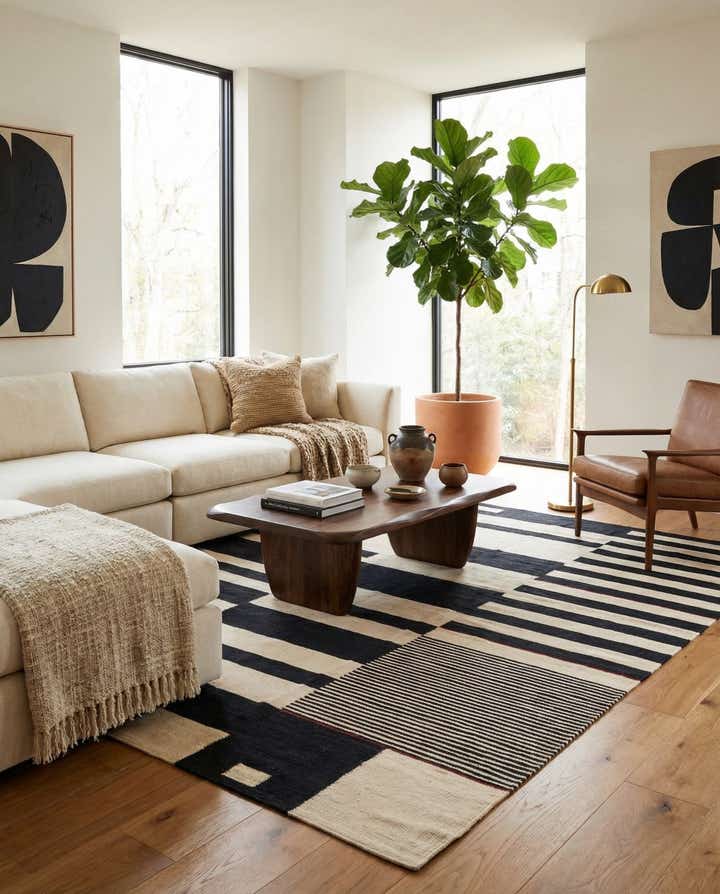 5' 9 x 7' 7 Hand Woven Kilim Modern Wool Rug