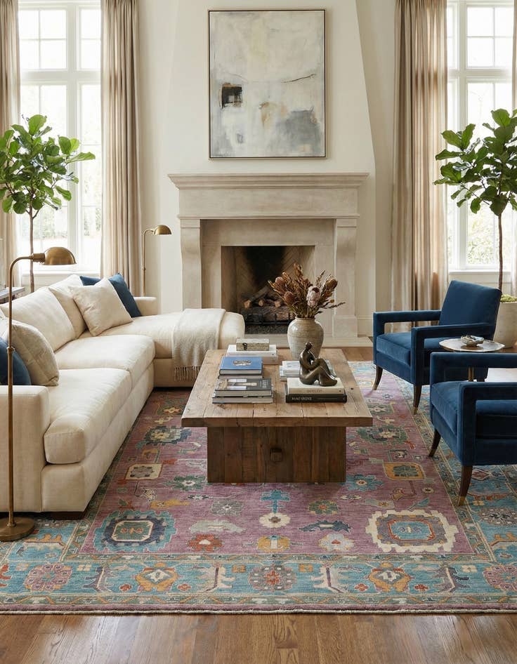 Detail image of  8' 9 x 12'  Hand Knotted Oushak Rug