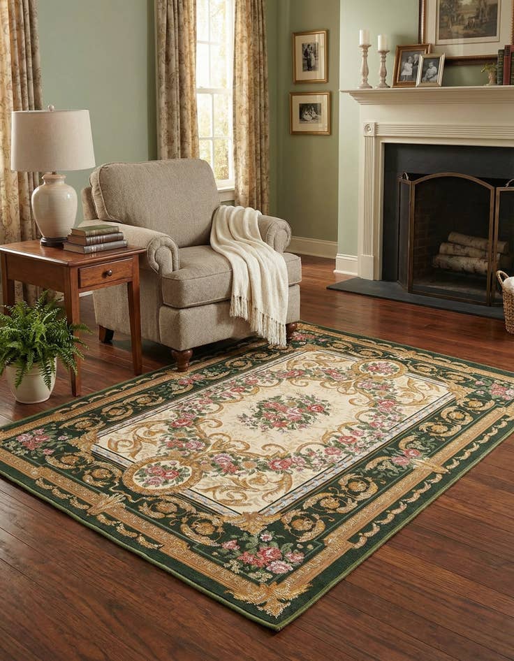 Detail image of  4' x 6'  Washable Traditional Indoor / Outdoor Rug