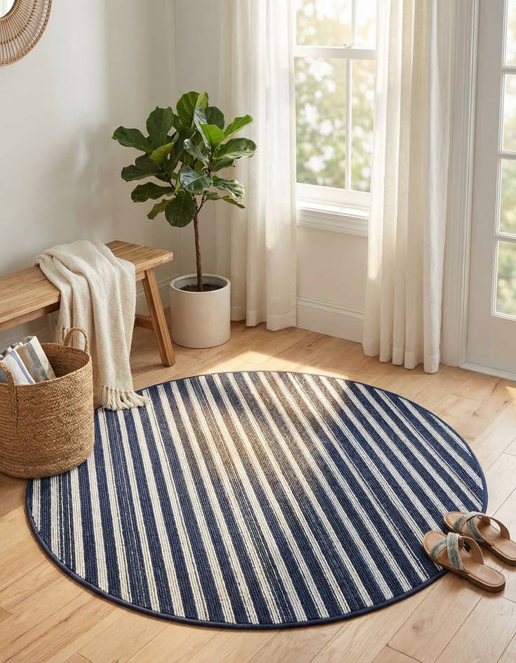 Detail image of  3' x 3'  Washable Sabrina Soto Indoor / Outdoor Round Rug