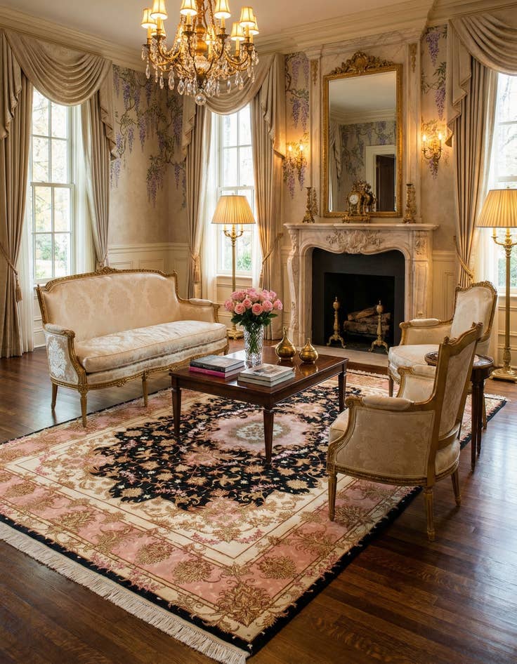 Detail image of  6' 7 x 9' 7  Hand Knotted Tabriz Persian Rug