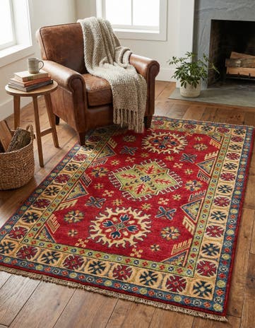 3' 3 x 4' 10 Hand Knotted Kazak Rug