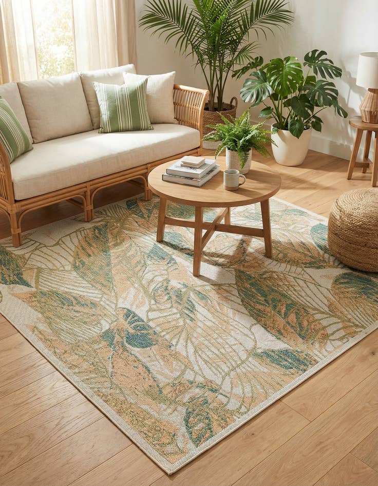 Detail image of 7' 10 x 7' 10 Easy-Clean Baja Indoor / Outdoor Square Rug