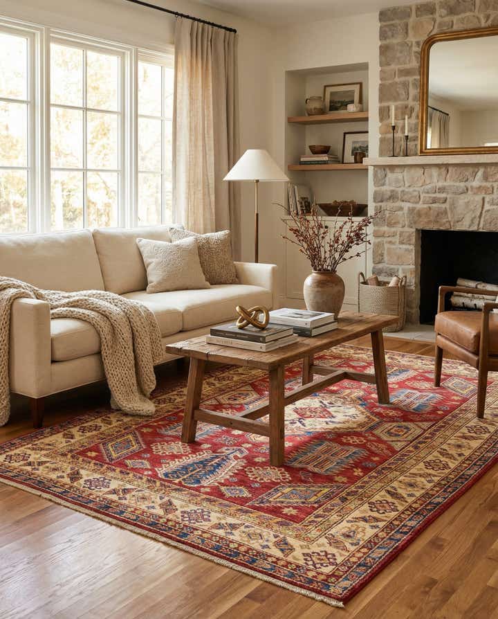 5' 3 x 7' 10 Hand Knotted Kazak Oriental Rug