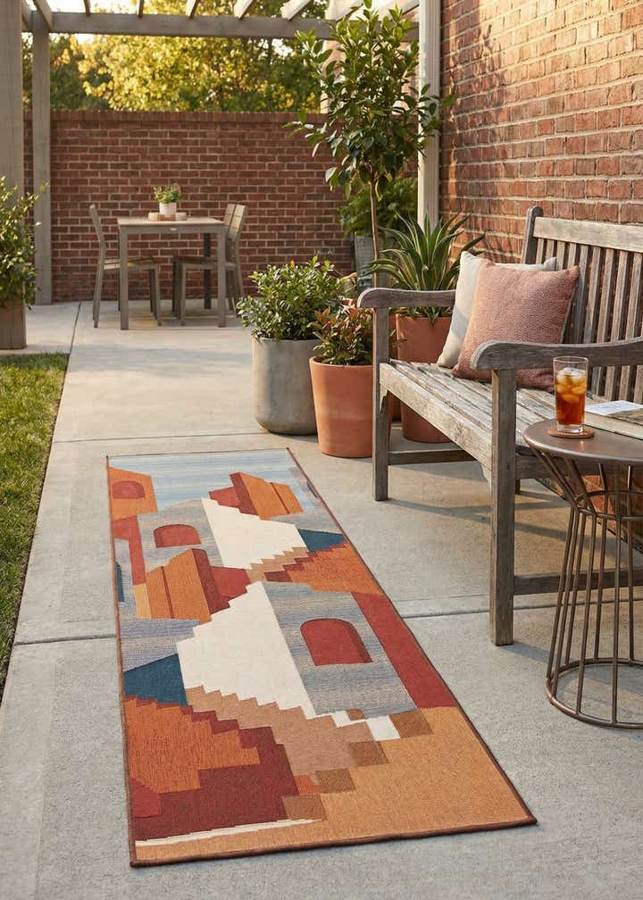 2' x 8' Easy-Clean Modern Indoor / Outdoor Runner Rug