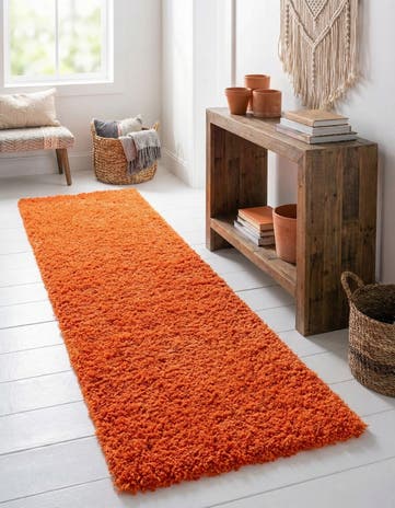 2' x 6' 5 Solid Shag Runner Rug
