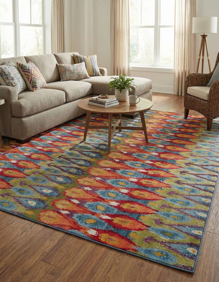 Detail image of 10' x 12' 2  Washable Modern Indoor / Outdoor Rug