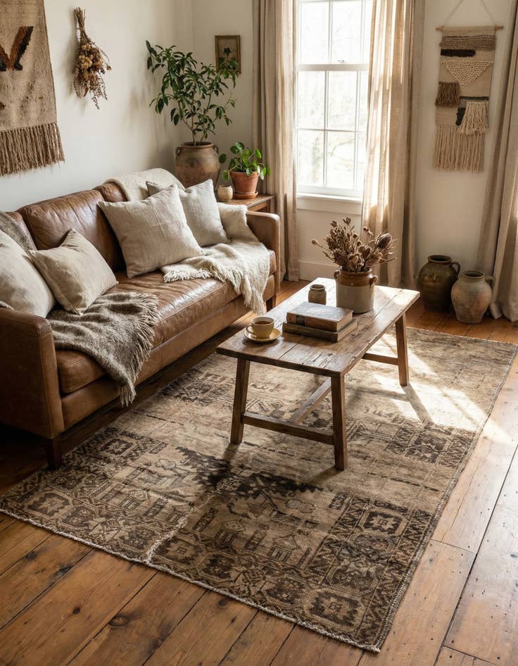 Detail image of 3' 2 x 5' 10  Hand Knotted Ultra Vintage Persian Wool Rug