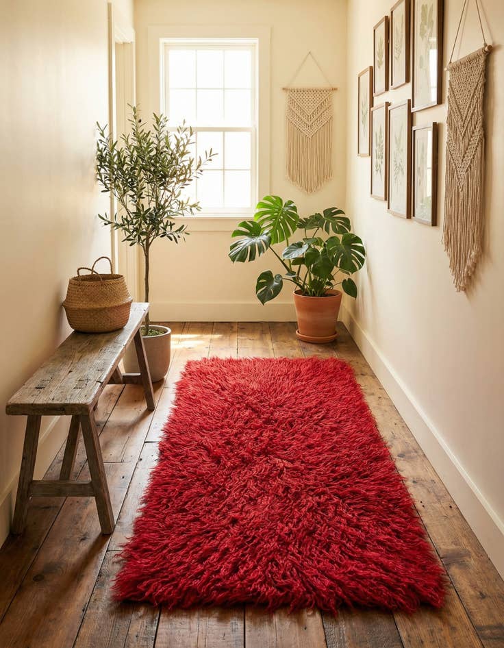 Detail image of 2' 1 x 3' 10  Hand Knotted Moroccan Wool Runner Rug