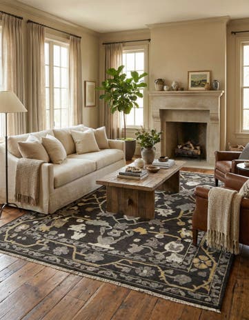 9' 1 x 12' 3 Hand Knotted Oushak Wool Rug