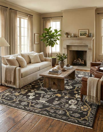9' 1 x 12' 3 Hand Knotted Oushak Wool Rug