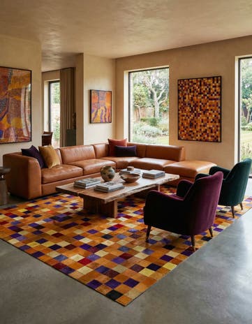 7' 11 x 9' 11 Cowhide - Patchwork Rug