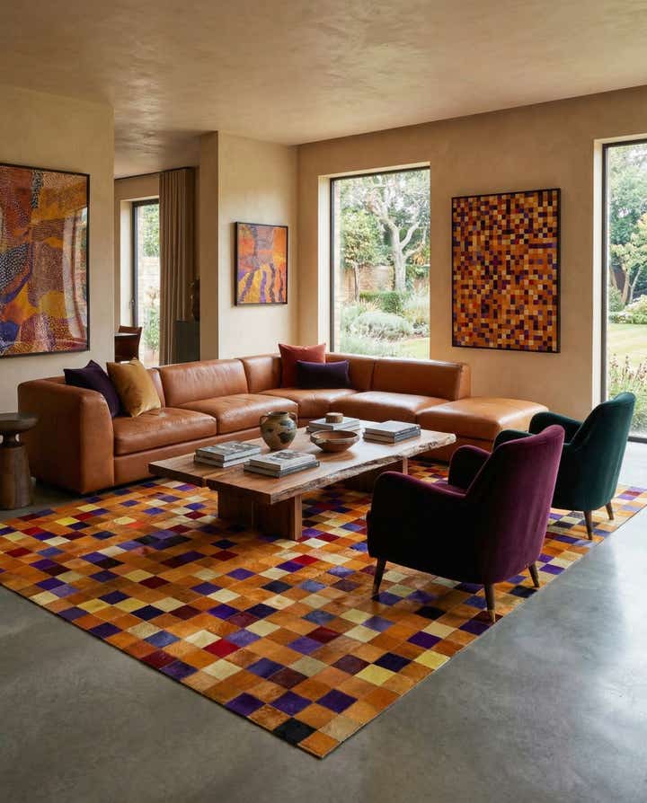 7' 11 x 9' 11 Cowhide - Patchwork Rug