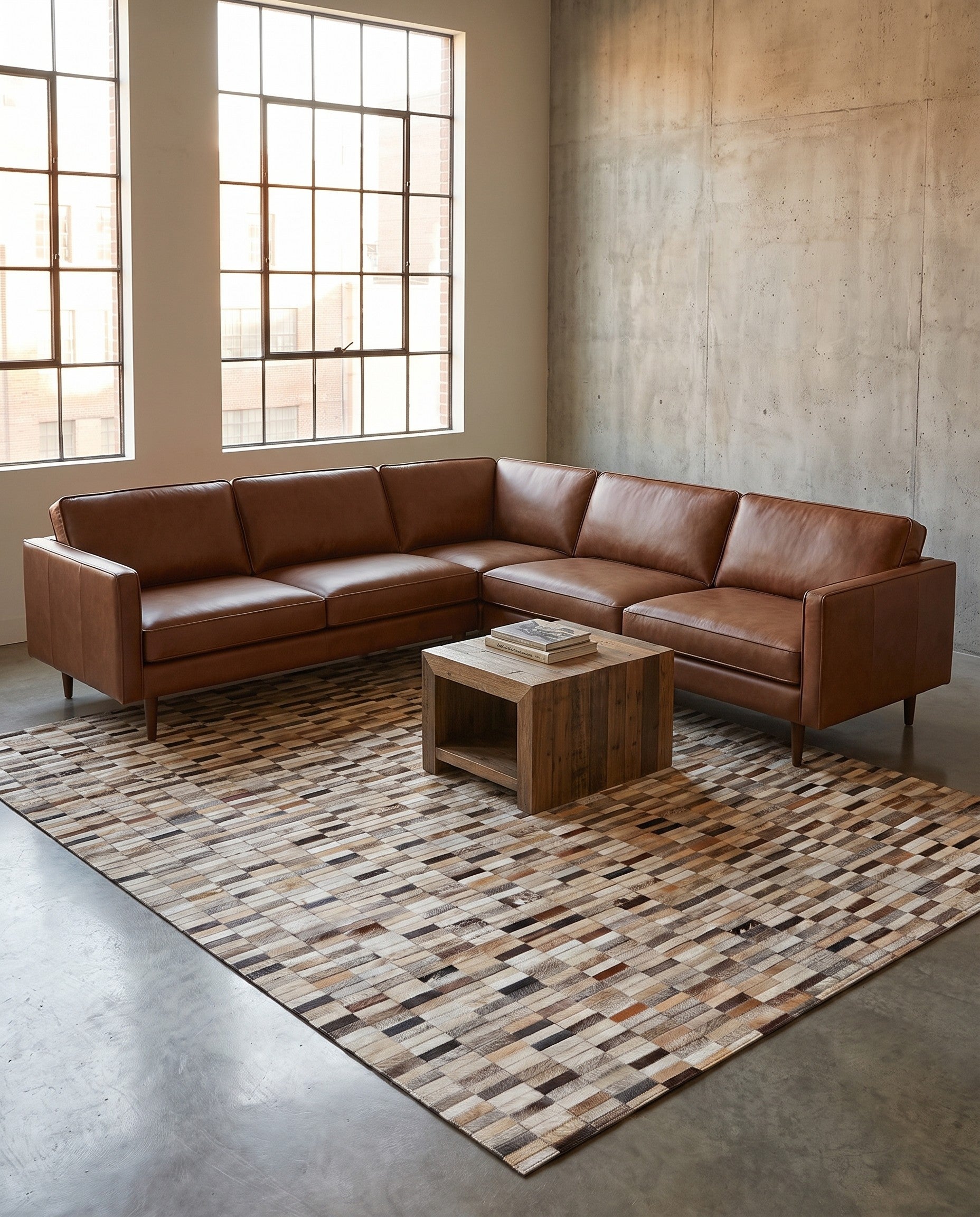5' 1 x 8' Cowhide Stocks Rug