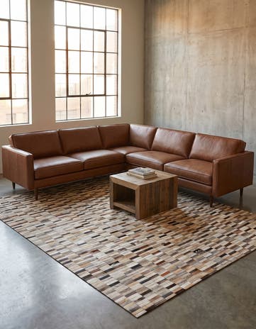 5' 1 x 8' Cowhide Stocks Rug