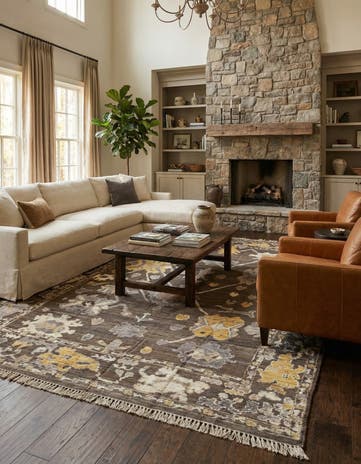 9' 1 x 12' Hand Knotted Oushak Wool Rug