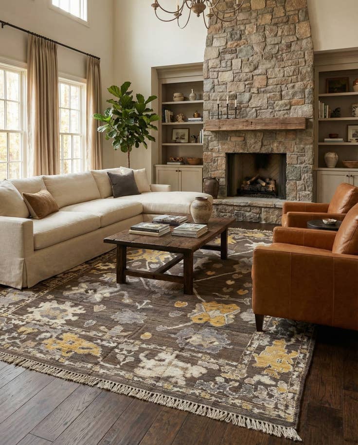 Detail image of 9' 1 x 12' Hand Knotted Oushak Wool Rug